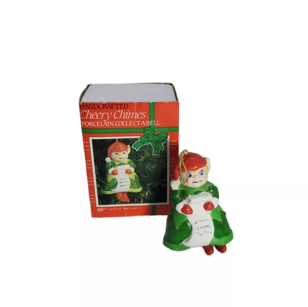 Giftco Cherry Chimes Collect-A-Bell Handcrafted "Elf Christmas Ornament" (1986)